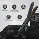 Professional electric corrugated ceramic curling iron with wide plates