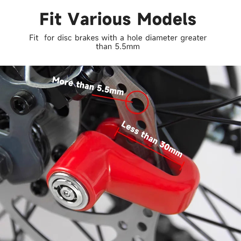 Anti-Theft Disc Lock with Security Reminder Cable For Xiaomi M365 Electric Scooter Bike Bicycle Motorcycle Mini Disc Brake Lock