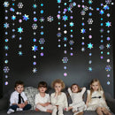 4/8/12/16M Iridescent Snowflake Garlands Paper Snowflakes Hanging Frozen Birthday Party Supplies Wedding Winter Wonderland Decor