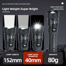 High Strong Power Led Flashlights 2000LM Tactical Torch with Display Light USB Charging Camping Fishing Emergency Zoom Lantern - BUY ABROAD NOW