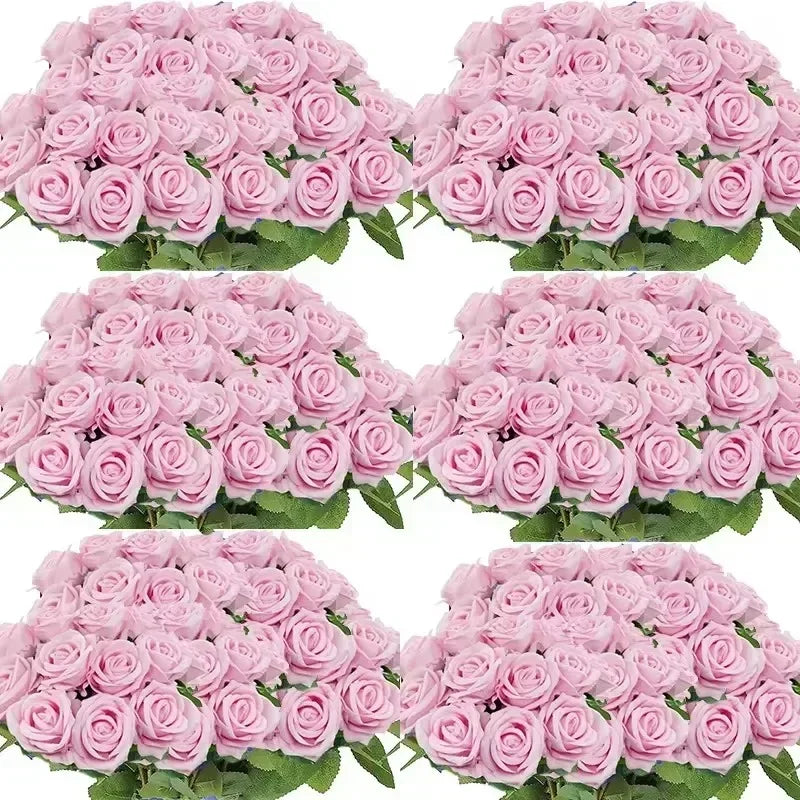 Artificial Roses Flowers Velvet Rose Bouquet for Home Wedding Decoration.