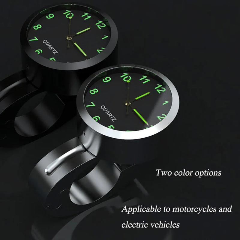 7/8" Motorcycle Handlebar Schedule Bike Hand Grip Bar Mount Aluminum Alloy Dial Clock Waterproof for Scooter Bicycle Motor ATV