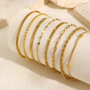 Non Tarnish Stainless Steel Bracelet Stackable for Women, Thin Herribone Chain Bracelet Waterproof Gold Plated Jewelry