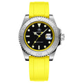 ADDIESDIVE Men's Watch Hot Sale AD2040 41mm Rotatable Bezel Waterproof 200M Diving Watch Colour Rubber Strap Luminous WristWatch