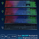 Wireless Keyboard and Mouse Combo RGB Backlit, Rechargeable Light Up Letters, Full-Size, Ergonomic, Sleep Mode, 2.4GHz - BUY ABROAD NOW