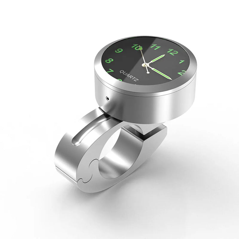 7/8" Motorcycle Handlebar Schedule Bike Hand Grip Bar Mount Aluminum Alloy Dial Clock Waterproof for Scooter Bicycle Motor ATV