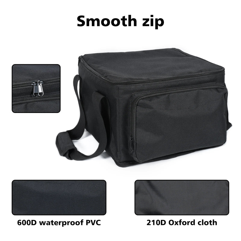 Fieryzeal Black 600D Waterproof Par Light Bag PVC 210D Lining Stage Lighting Bag for 20×14.5×14.5CM Par Lights