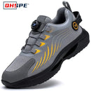 Rotating Button New Safety Shoes Men Anti-smash Anti-puncture Work Shoes