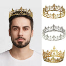 Vintage Men's Royal King Crown Queen Tiara Crown Bridal Prom Accessories Metal Prince Crowns Tiaras Full Round Party Accessories - BUY ABROAD NOW