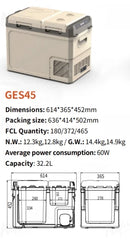 12V Refrigerator 35/45L Portable Freezer, Electric Cooler for Vehicles Car Refrigerator 12V Portable Fridge for Car Camping