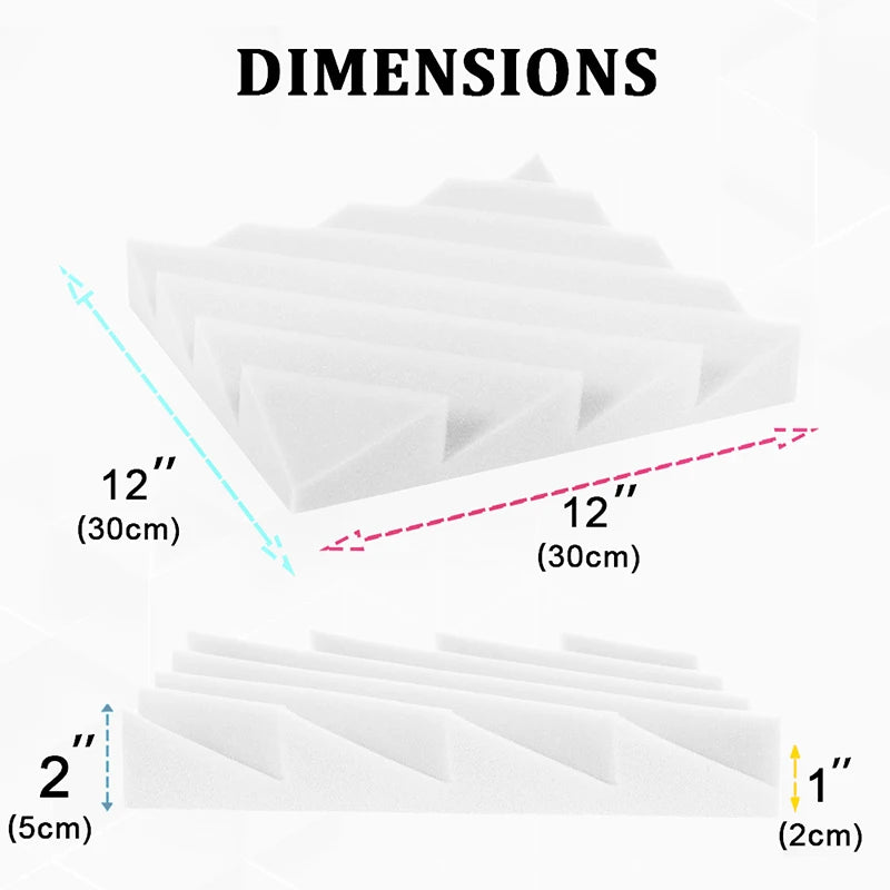 Studio Acoustic 12 Pcs, Self-adhesive Acoustic Insulation Wall Panels Foam Padding, Musical Recording Studio Home Decoration
