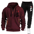 Two sets of 2026 new fashionable men's sportswear, a zippered hooded sweatshirt and sweatpants, for casual fitness and jogging