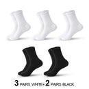 Mens Moisture Wicking Outdoor Hiking Work Cotton Socks Compression Cushion Crew Socks Leisure Men Black Socks 5 Pairs - BUY ABROAD NOW
