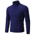 New Men's High Neck Sweater Solid Color Pullover Knitted Warm Casual Turtleneck Sweatwear Woolen Mens Winter Outdoor Tops