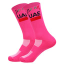 NEW 2026 Cycling Socks Men Women UAE Team Breathable Quick Dry Outdoor Football Running Bike Socks