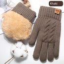 Winter Touch Screen Knitted Warm Glove Outdoor Anti Slip Cycling Driving Cold Proof Five Finger Glove Fashion Solid Glove Unisex