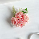 Bride groom wedding accessories wrist corsage bracelet cuff flower bridesmaid boutonniere Men Pins Silk Roses Artificial Flowers