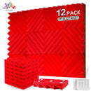 Studio Acoustic 12 Pcs, Self-adhesive Acoustic Insulation Wall Panels Foam Padding, Musical Recording Studio Home Decoration