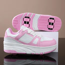 Four wheel roller shoes Boys girls. walking shoes Casual outdoor sports slide and shrink  students pulleys shoes