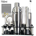 Boston Cocktail Shaker Bar Tools Wine Mixer Set Bartender Cocktail Shaker Tool Kit with Holder. - 13-22Pcs 750ml 600ml