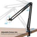 Microphone Arm Boom,Adjustable Suspension Boom with Heavy Duty Clamp,Scissor Mic Stand for Recording,Gaming,K688 K658-CS1. - FIFINE