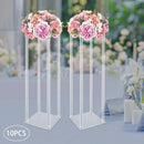 Acrylic Wedding Vase Set, Tall Flower Stands, Clear Column