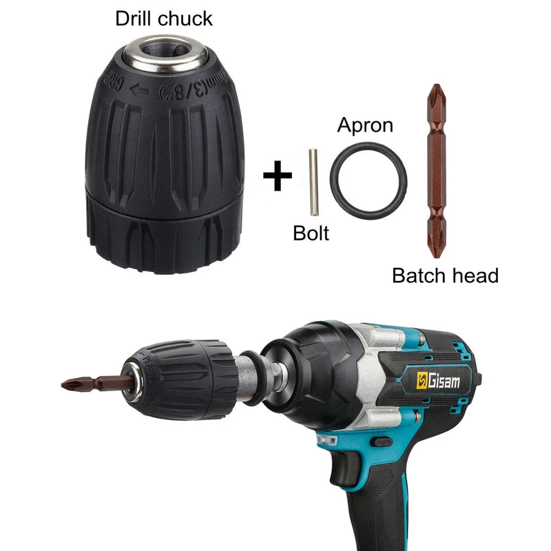 Gisam 14Pcs Electric Impact Wrench Hexs Socket Adapter Kit Drill Chuck Drive Adapter Set for Electric Drill Wrench Screwdrivers