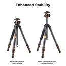 K&F Concept Professional Carbon Fiber Tripod for DSLR Camera, Max Load 15kg