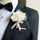 Bridal bouquets, white bridal bouquet, silk flowers, artificial roses,