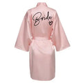 Wedding Party Team Bride Robe With Black Letters Kimono Satin Pajamas Bridesmaid Bathrobe SP003 - BUY ABROAD NOW