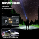 High Strong Power Led Flashlights 2000LM Tactical Torch with Display Light USB Charging Camping Fishing Emergency Zoom Lantern - BUY ABROAD NOW