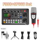 F998 Sound Card Microphone Mixer Kit 16 Sound Effects Audio Recording Sound Mixer Audio Mixing Console Amplifier for Phone PC