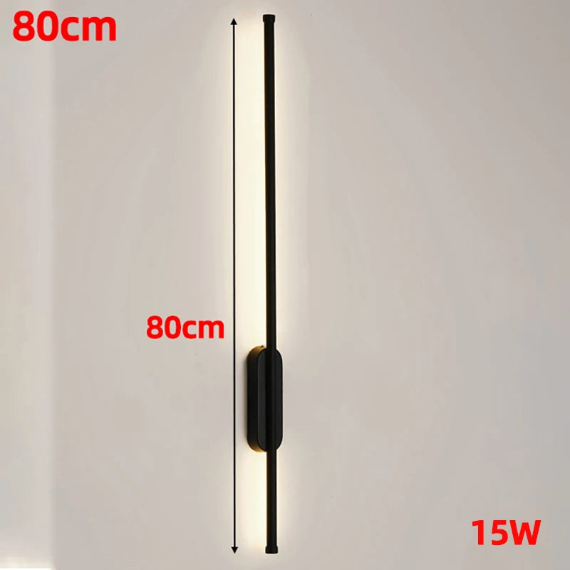 Strip LED Living Room Wall light Modern Nordic Sofa background Full copper Bedroom Bedside wall light AC85-265V - 80cm 60cm