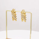 GZJPEI Fashion Crystal Jewelry Set Luxury Gold Plated Necklace Bracelet Wheat Ear Earring Ring Nigeria Wedding Gift 2025 New