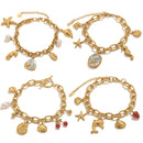 GIOIO Stainless Steel Starfish Seashell Bracelet Gold-Plated Pendant Bracelets For Women Jewelry Waterproof Trendy Jewelry Gift