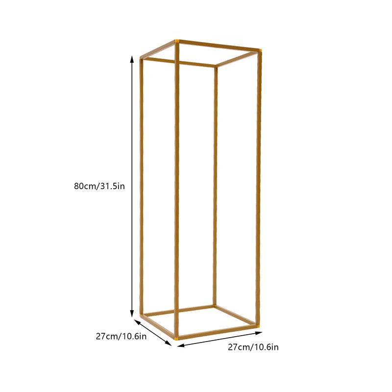Gold metal pieces with rectangular frame for wedding backdrop, birthday party arch