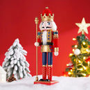 30CM Nutcracker Wooden Soldier Doll Puppet Creative Craft Holiday Christmas Gift Desktop Ornament New Year Home Decoration