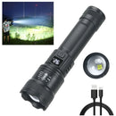 High Strong Power Led Flashlights 2000LM Tactical Torch with Display Light USB Charging Camping Fishing Emergency Zoom Lantern - BUY ABROAD NOW