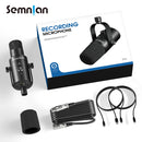 Dynamic Microphone XLR/USB Online Game Streaming Podcast Live PC Song Phone Recording RGB YouTube Video Studio Mic MK-8. - SEMNLAN