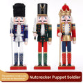 30CM Nutcracker Wooden Soldier Doll Puppet Creative Craft Holiday Christmas Gift Desktop Ornament New Year Home Decoration