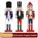 30CM Nutcracker Wooden Soldier Doll Puppet Creative Craft Holiday Christmas Gift Desktop Ornament New Year Home Decoration