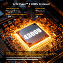 KAMRUI 17.3 AMD Ryzen 3 4300U Laptop 16GB DDR4 RAM 512GB SSD Lightweight Business Laptop Windows 11 Pro Ordenadores Portátiles
