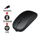 New Gaming Mouse Wireless Bluetooth Dual Mode Silent Rechargeable USB 2.4G DPI 1600 Optical Ergonomics Suitable for Laptops - BUY ABROAD NOW