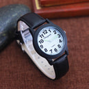 Fashion leather strap watches for woman man children boys young students 12hours quartz waterproof watches clock. - 2025