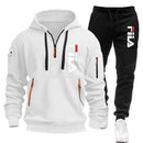 Two sets of 2026 new fashionable men's sportswear, a zippered hooded sweatshirt and sweatpants, for casual fitness and jogging