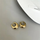 Stainless Steel Smooth Star Zircon Hoop Earrings for Women Girls Metal Chunky Ear  Buckle Jewelry Accessories Gift