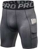 Men's Gym Shorts with Pockets, Workout Compression Tights