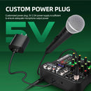 4 Channel UHF Audio Mixer With 2 Wireless Microphone Soundcard USB Delay Repaeat Effect Sound Mixing Console PC Recording