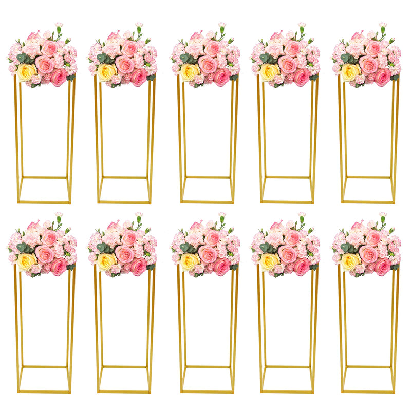 Tall metal gold wedding flower stand for decoration