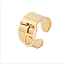 Cross-border French vintage pig nose ring stainless steel European and American fashion polished mirror design opening